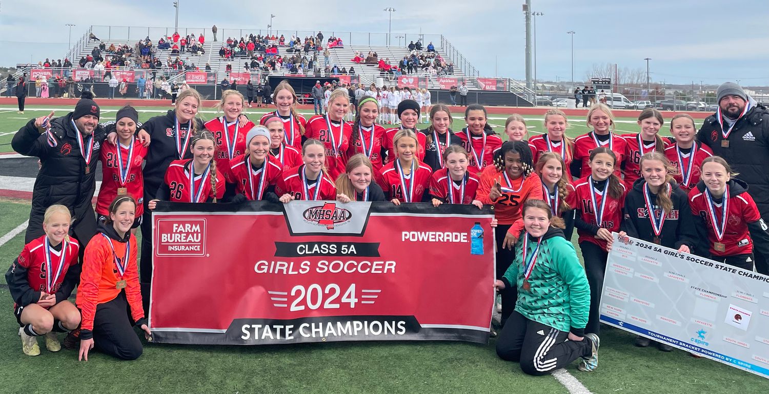 The Florence Lady Eagles captured the 2024 MHSAA Class 5A Girls State Soccer Championship with a 3-1 win over Lafayette on Saturday, Feb. 17 at Gluckstadt, Miss.